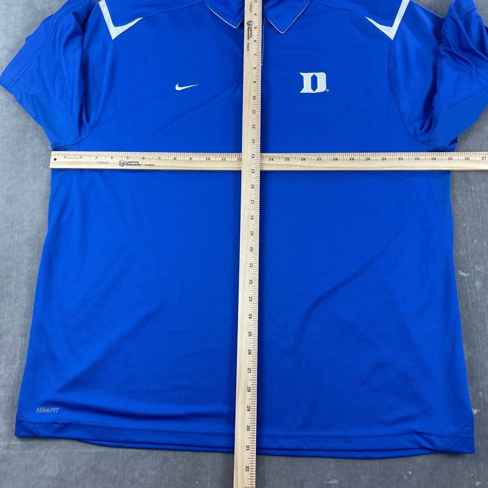 Vintage Duke Blue Devils Nike Men XL Royal Blue Polo Shirt Nike Fit Dry Perf